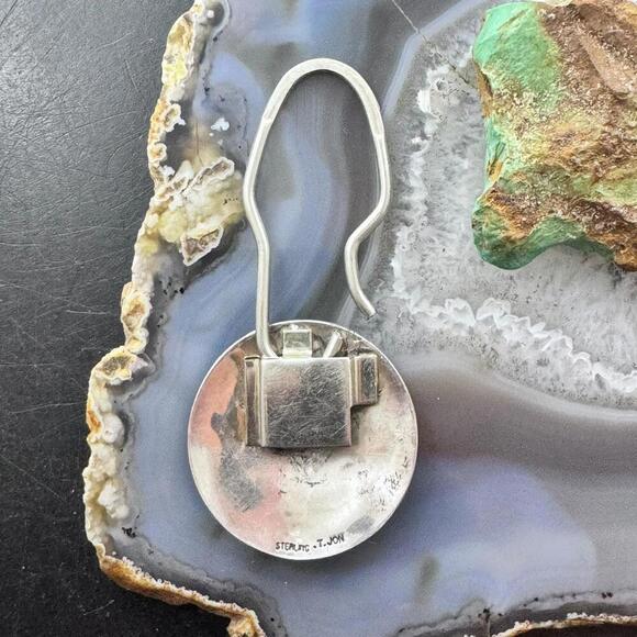 Vintage Tillie Jon Native American Sterling Silver Overlay Rez Life Keyring - Picture 7 of 10